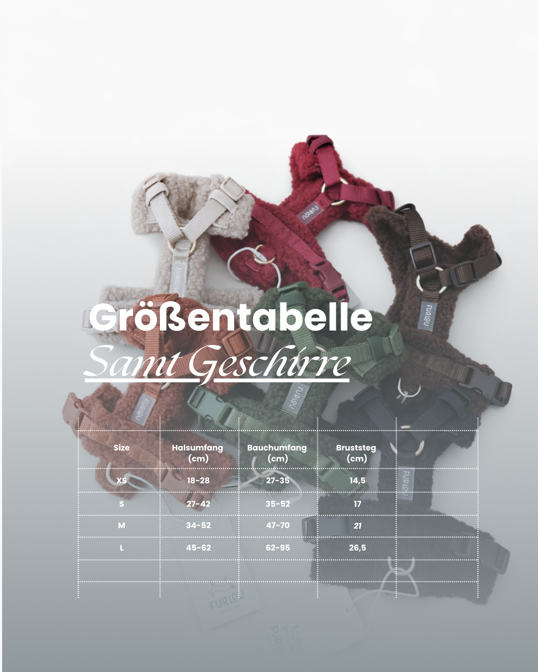 FURLOU Hundegeschirr Samt - Sand