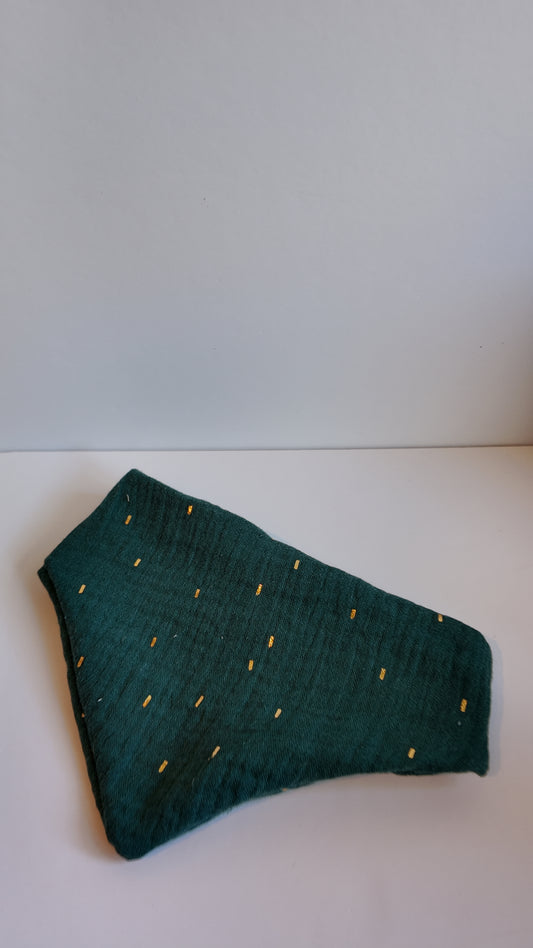 Musselin Halstuch PETROL GOLD