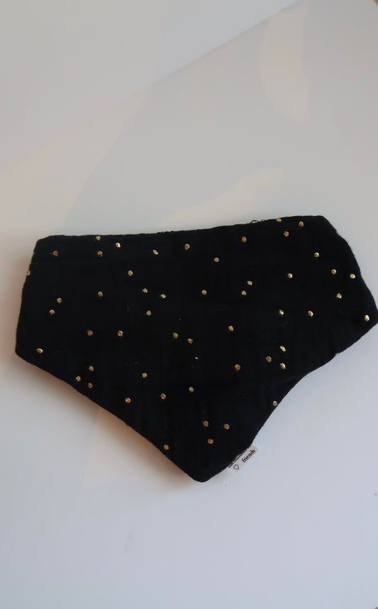 Musselin Halstuch BLACK GOLDEN DOTS