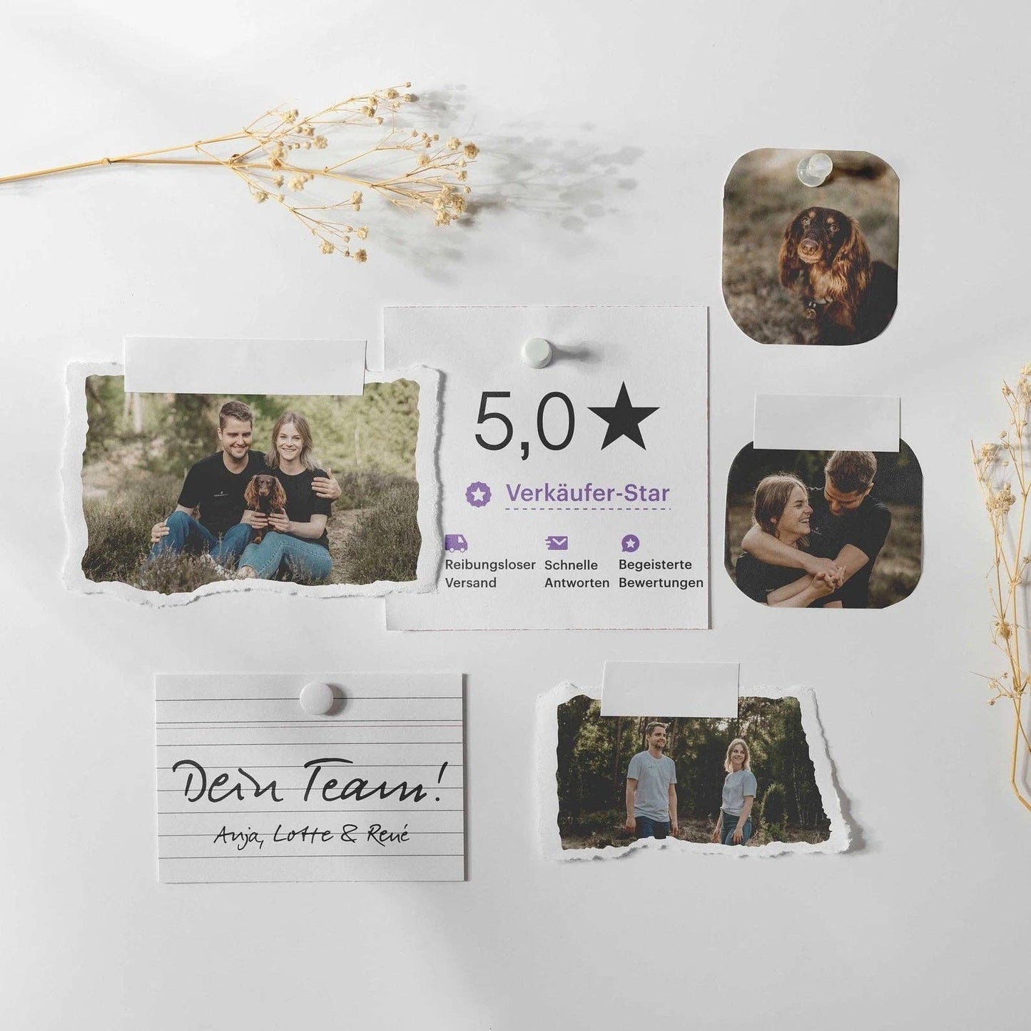 Klappkarte - Hochzeitskarte - Naturbedacht