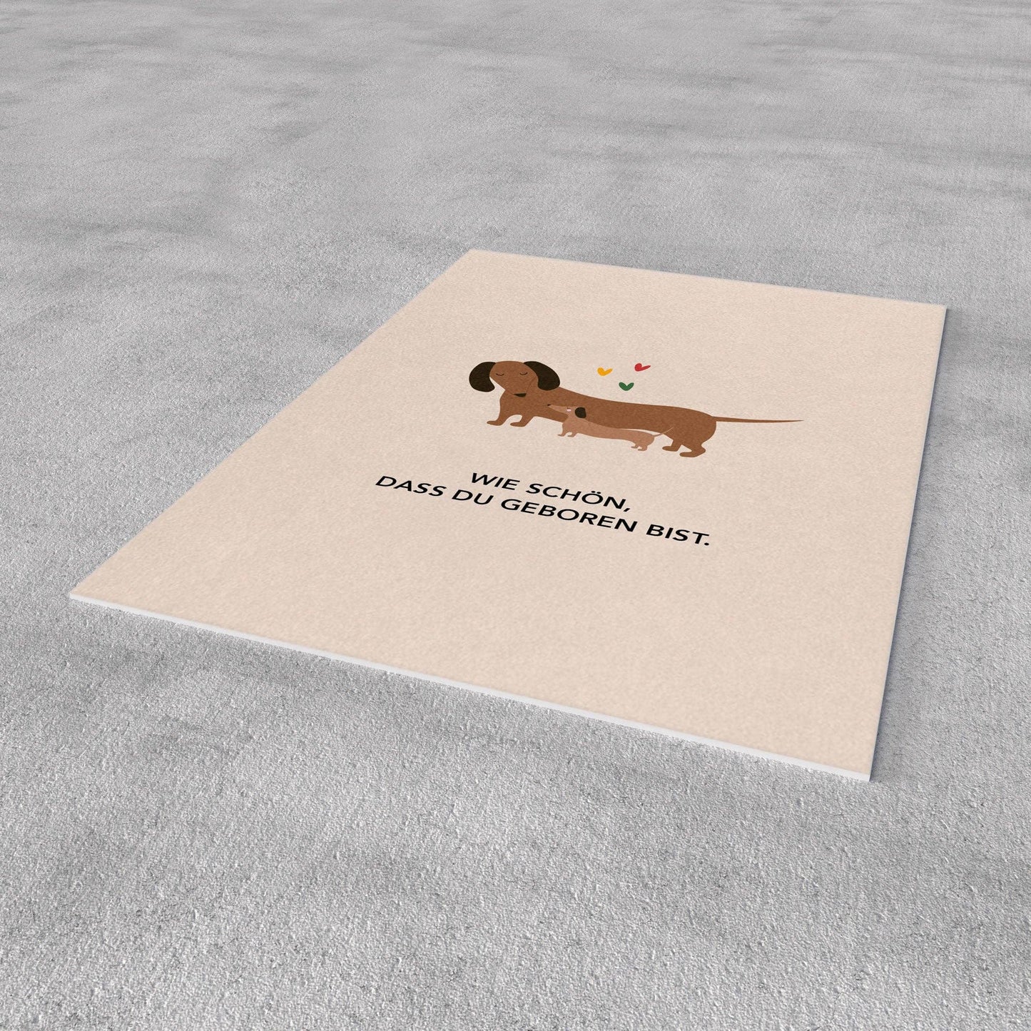 Postkarte - Dackel zur Geburt - Naturbedacht