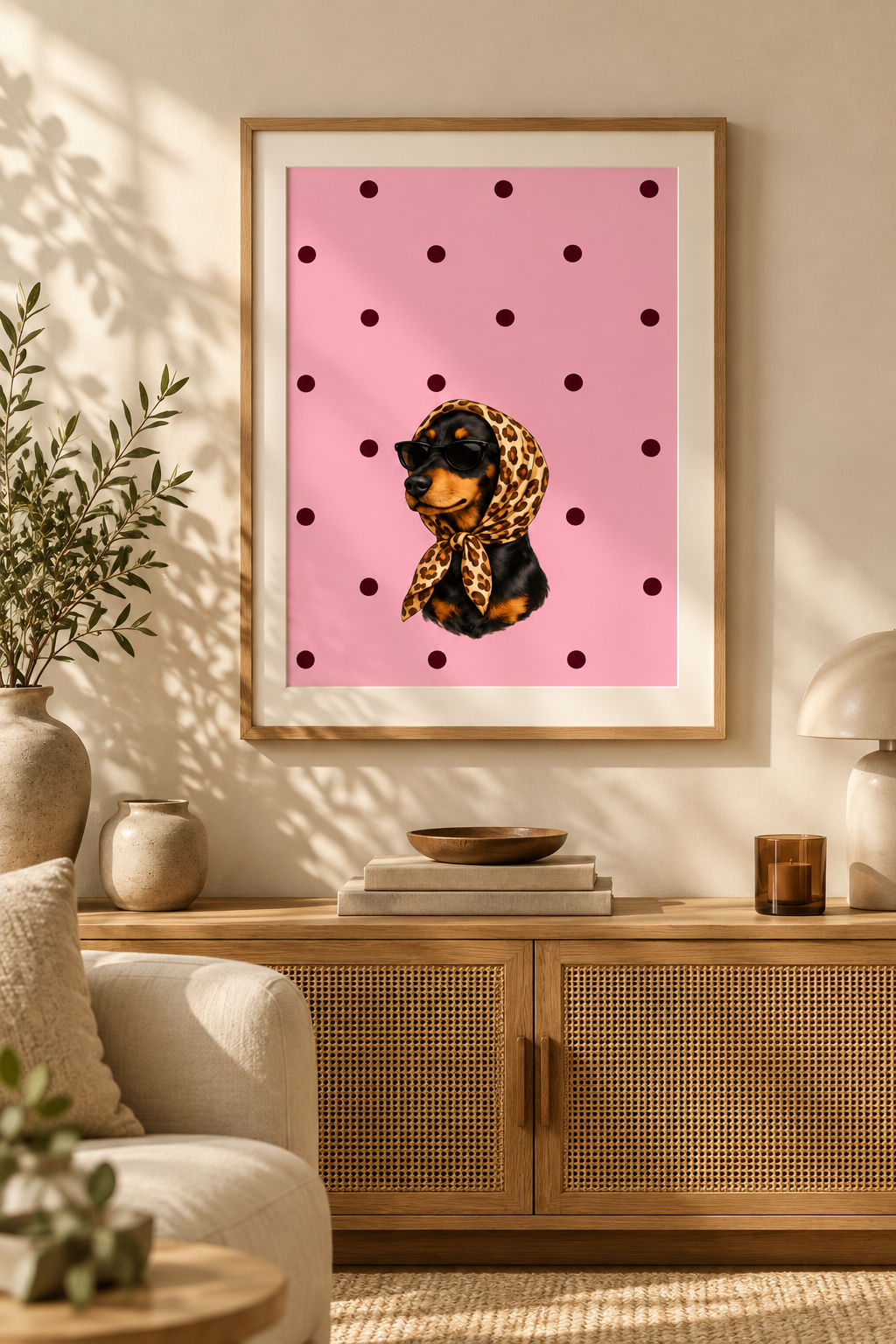 Dackel Poster Dots - personalisierbar