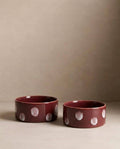 EGG BACK HOME - Pop Dots Näpfe Set Burgunder