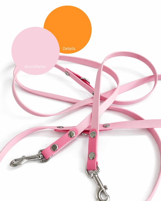 WANNA DO - BioThane Crossbody Leine - pastell rosa/orange