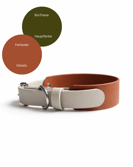 Wanna Do BioThane x Fettleder Halsband DUO