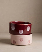 EGG BACK HOME - Pop Dots Näpfe Set Burgunder