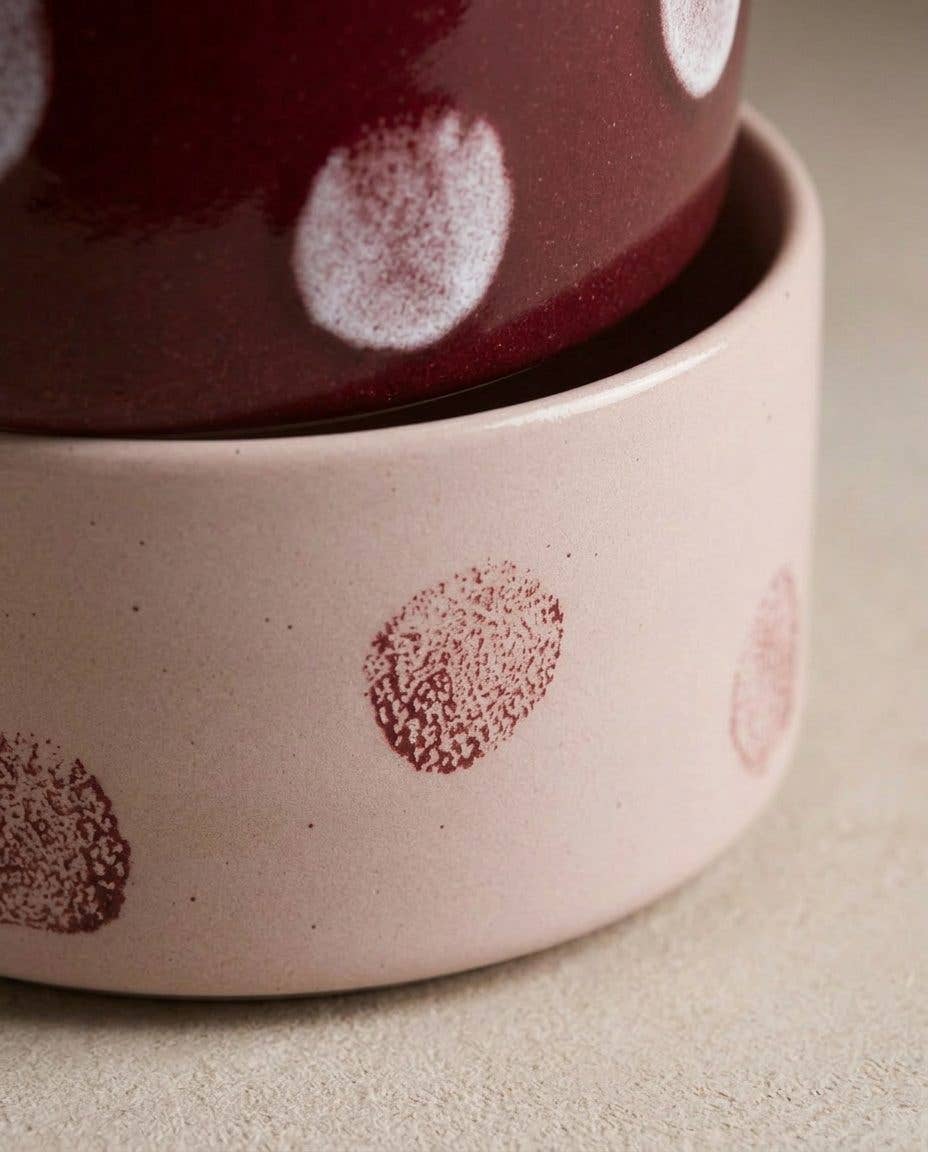 EGG BACK HOME - Pop Dots Näpfe Set rosa