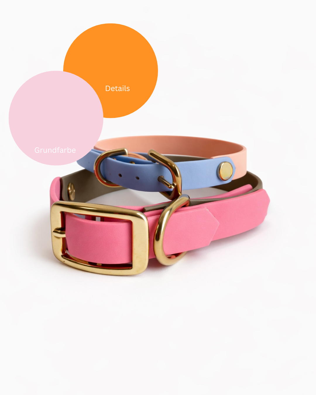 WANNA DO - BioThane Halsband Pastell rosa / orange