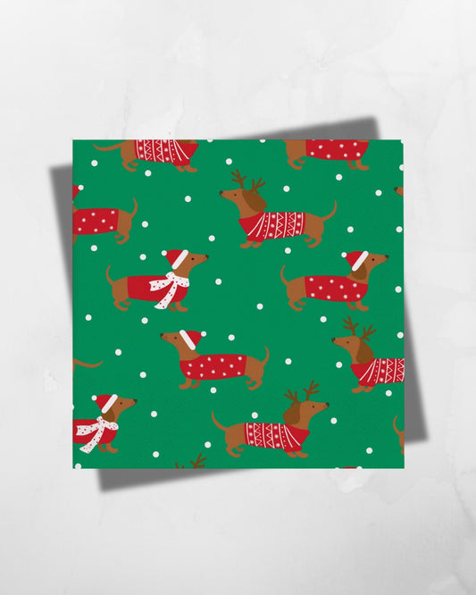 Weihnachtsservietten Dackel