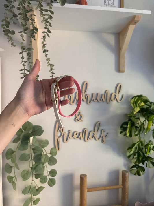 BioThane Halsband rosa/creme Gr. M