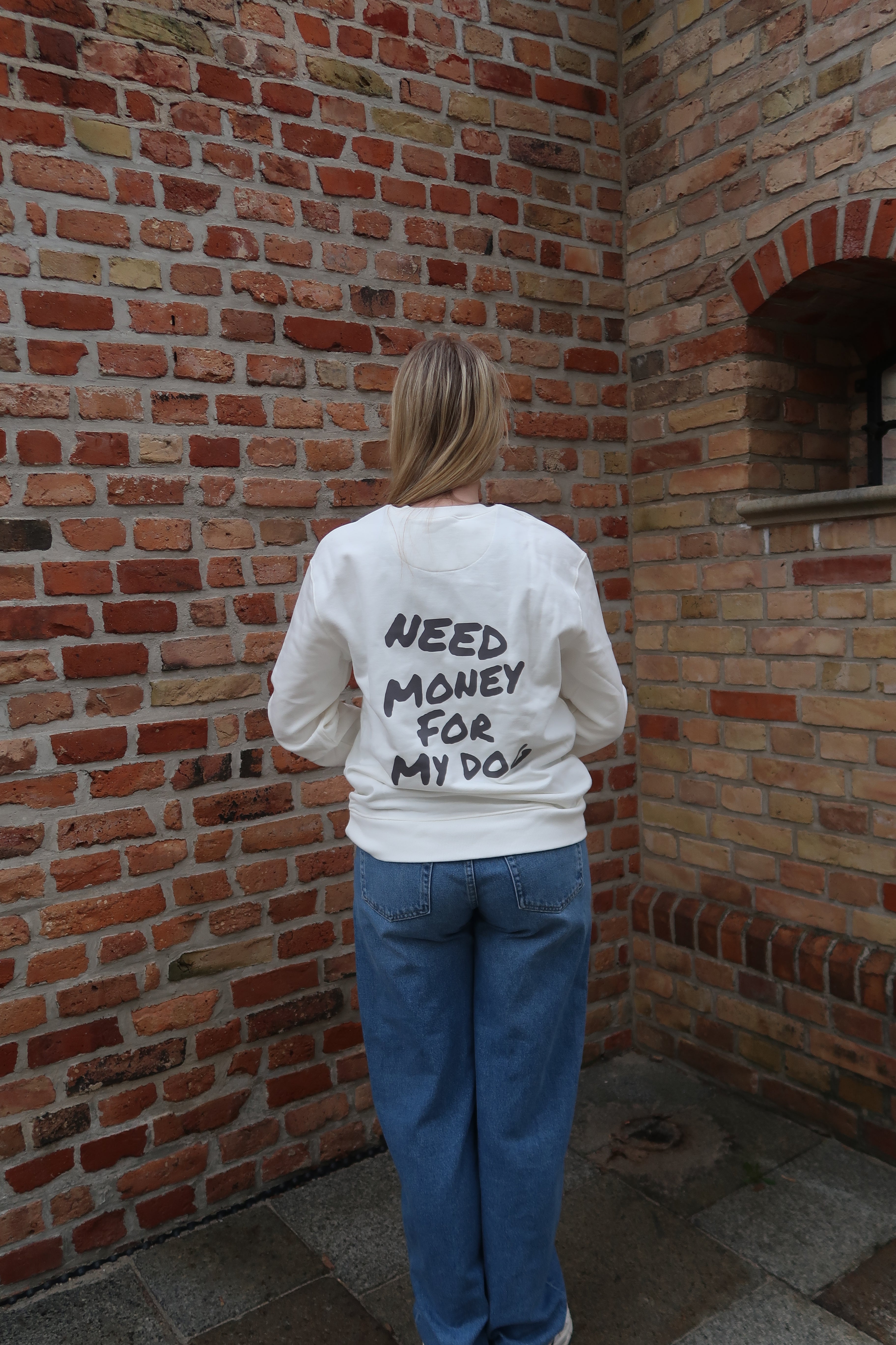 Sweater "need money for my dog"