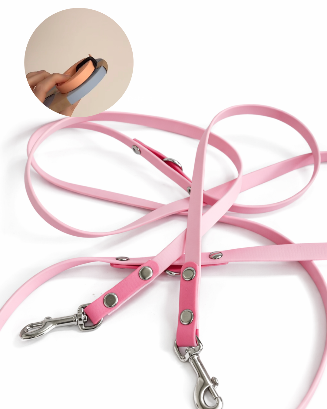 WANNA DO - BioThane Crossbody Leine - polar blau/peach