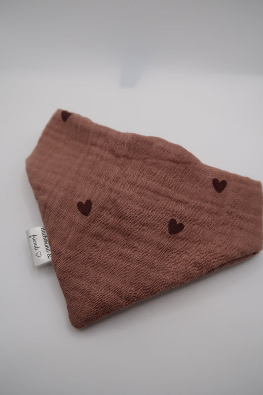 Musselin Halstuch BROWN HEARTS