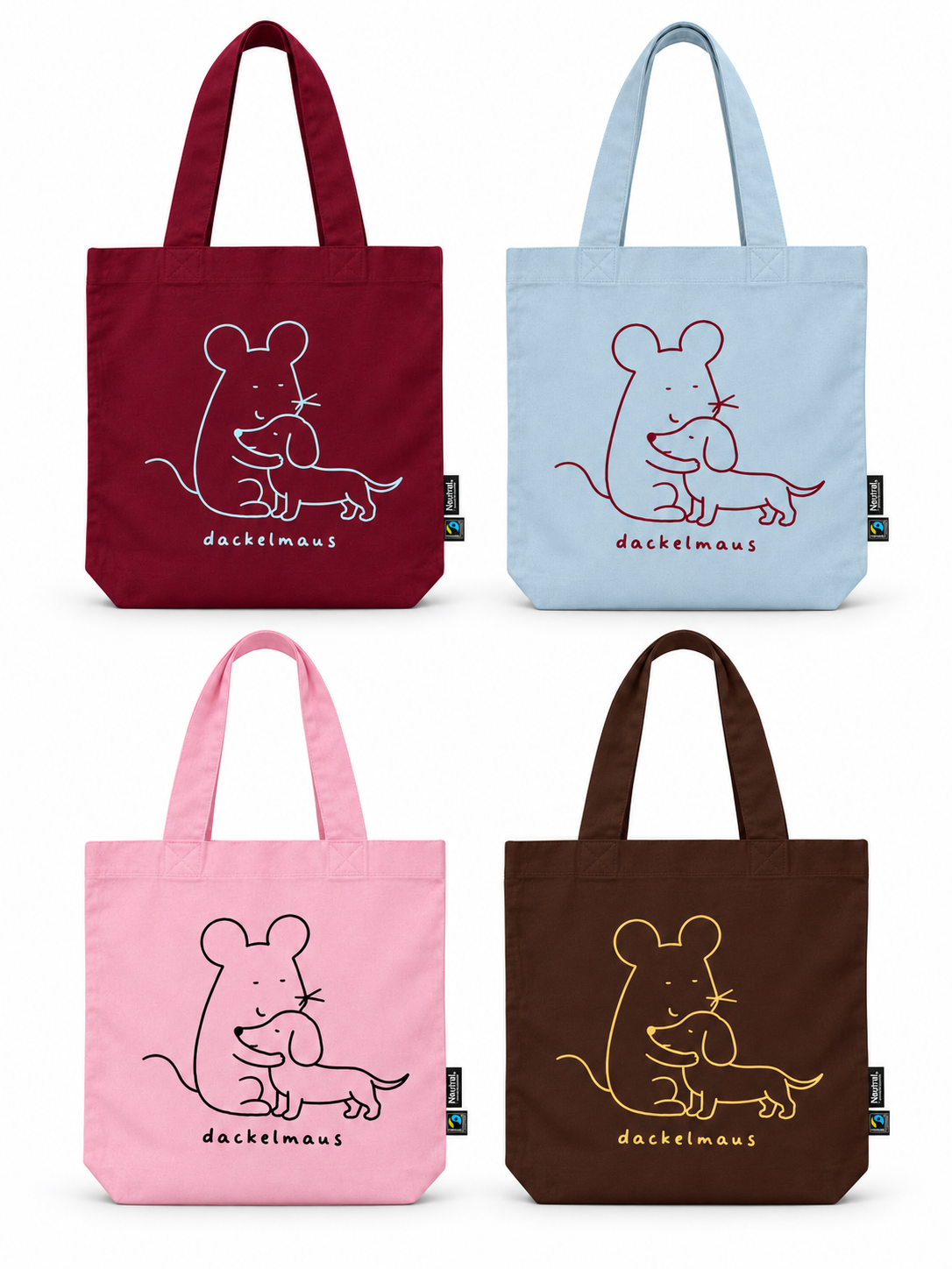 Baumwolltasche „Dackelmaus“