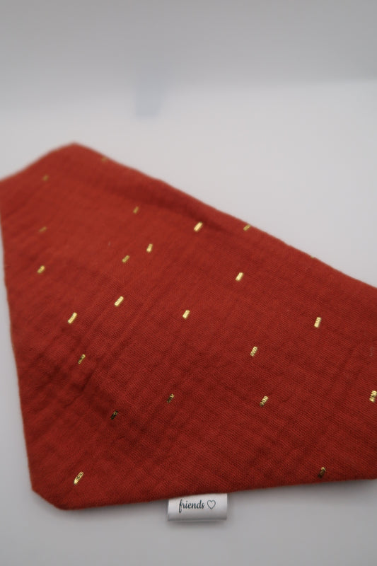 Musselin Halstuch TERRAKOTTA GOLD