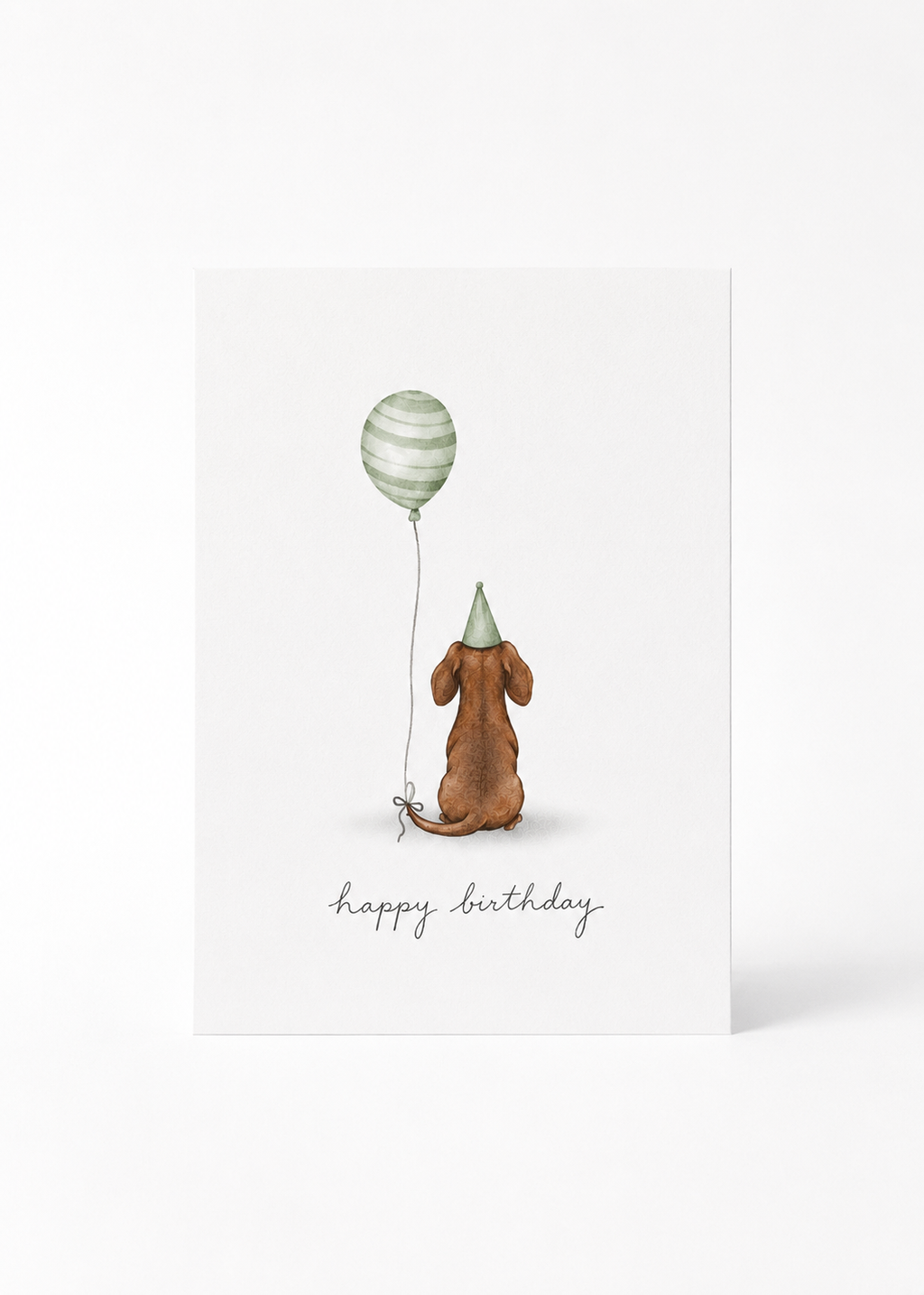 Postkarte - Happy Birthday "Kurzhaar Dackel"