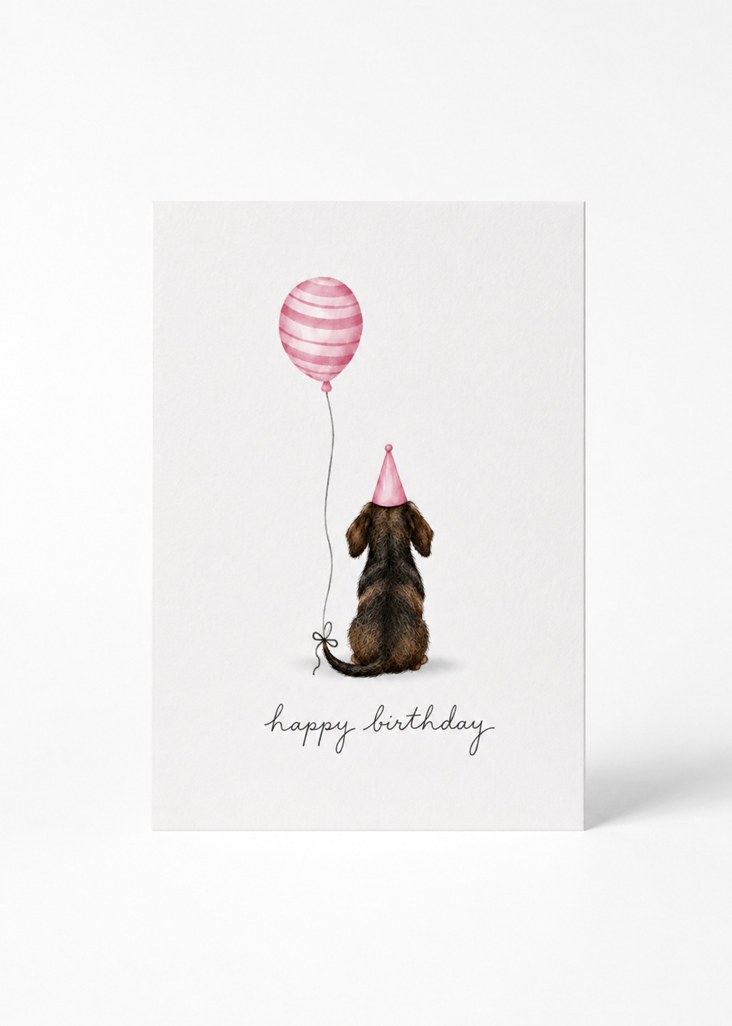 Postkarte - Happy Birthday "Rauhaar Dackel"