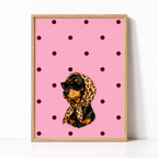 Dackel Poster Dots - personalisierbar