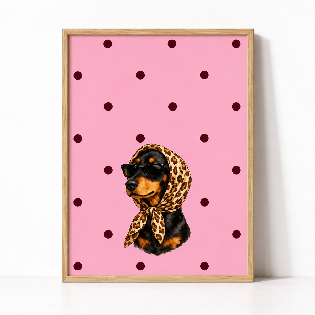 Dackel Poster Dots - personalisierbar