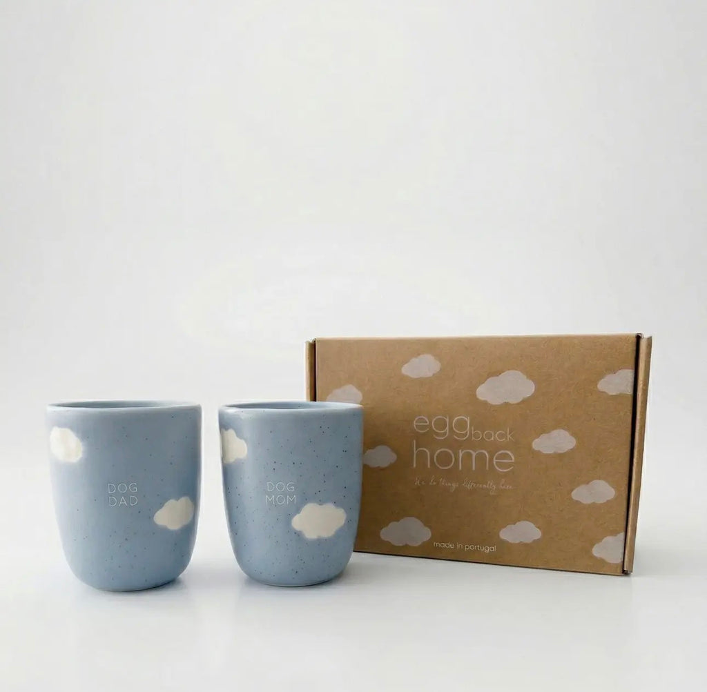 EGG BACK HOME - Dog Mom & Dog Dad Cup Set white