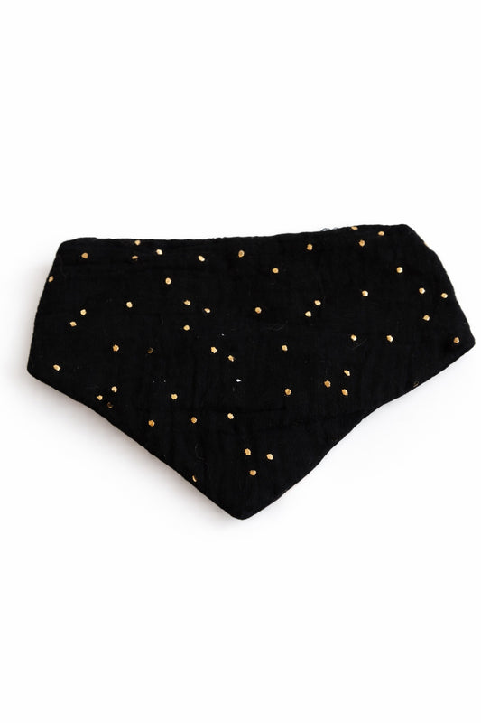 Musselin Halstuch BLACK GOLDEN DOTS