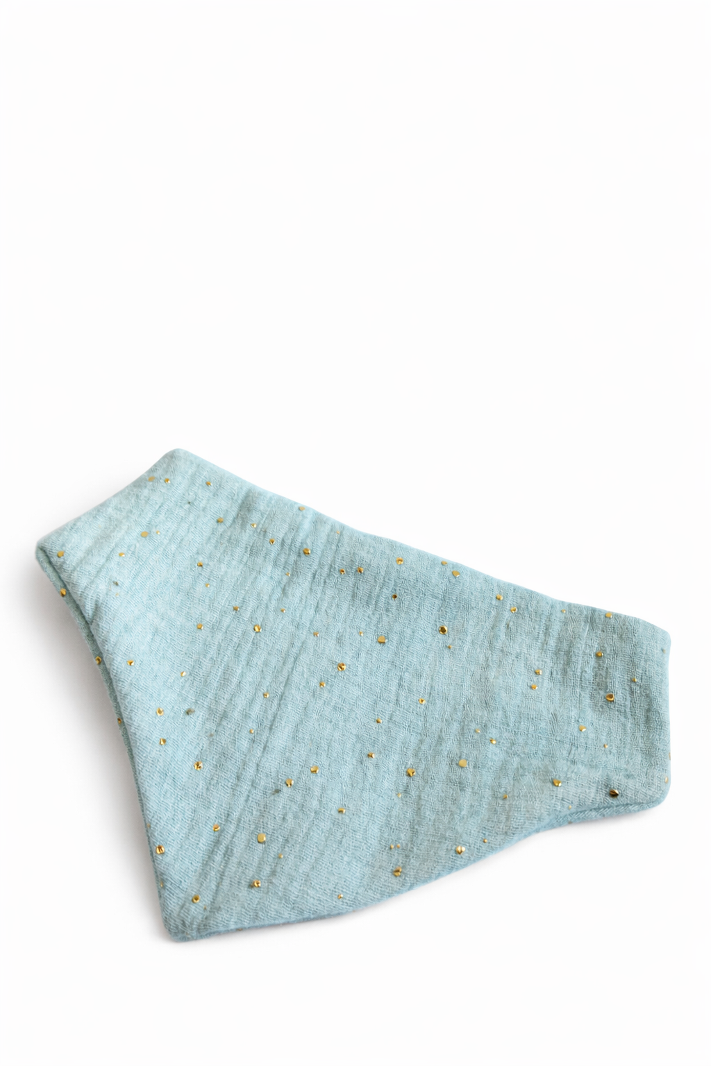 Musselin Halstuch TÜRKIS GOLDEN DOTS