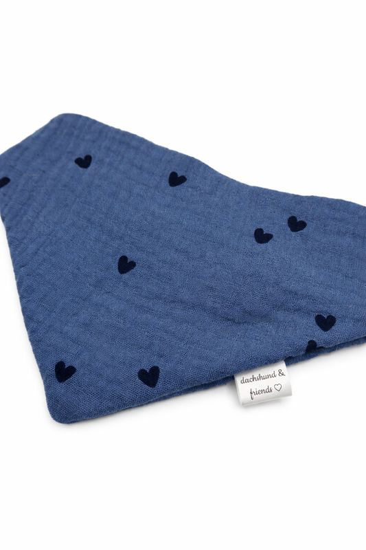Musselin Halstuch BLUE HEARTS
