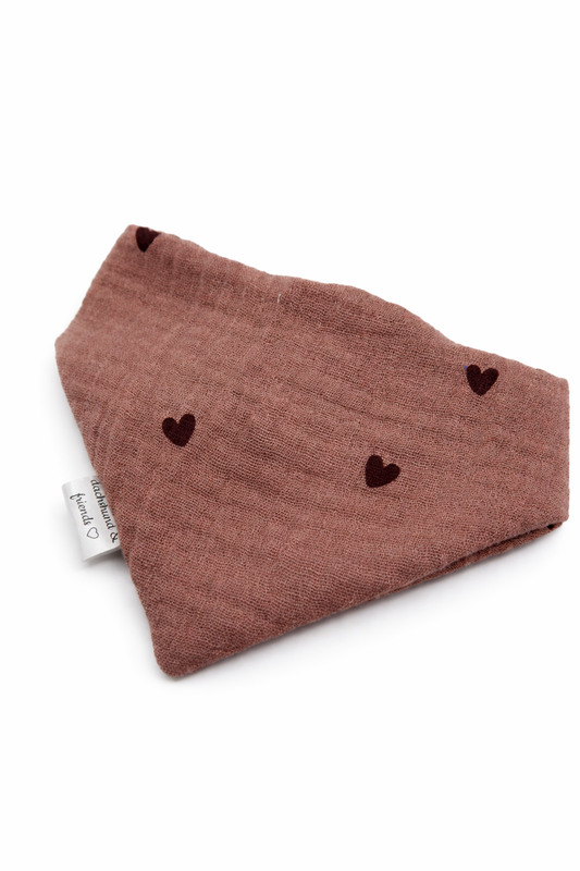 Musselin Halstuch BROWN HEARTS