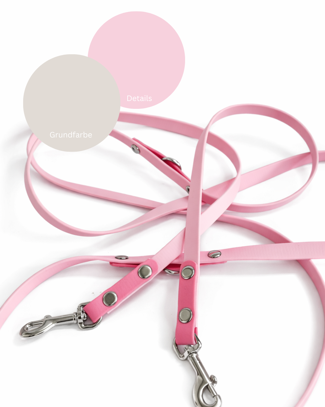 WANNA DO - BioThane Crossbody Leine - pastell rosa/taupe