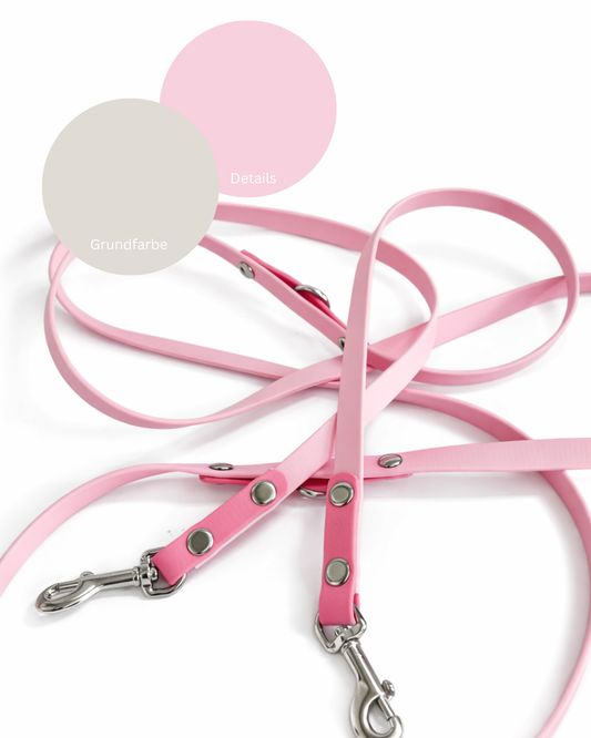WANNA DO - BioThane Crossbody Leine - pastell rosa/taupe