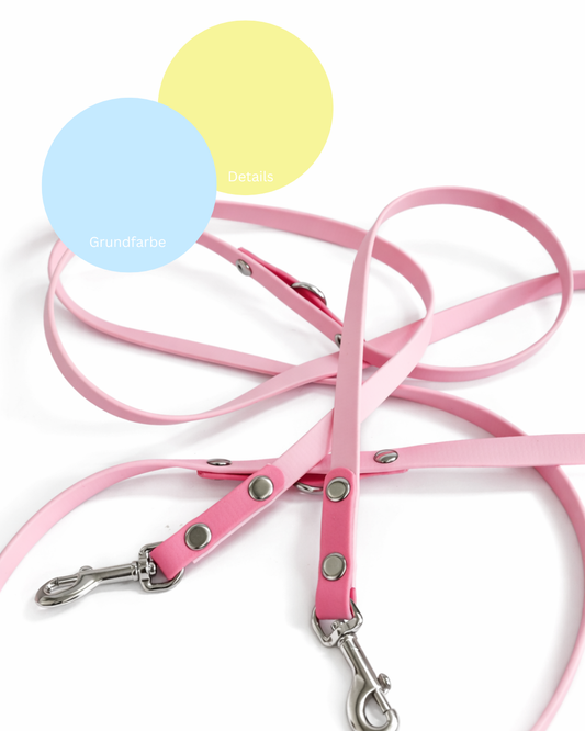 WANNA DO - BioThane Crossbody Leine - pastell gelb/himmelblau