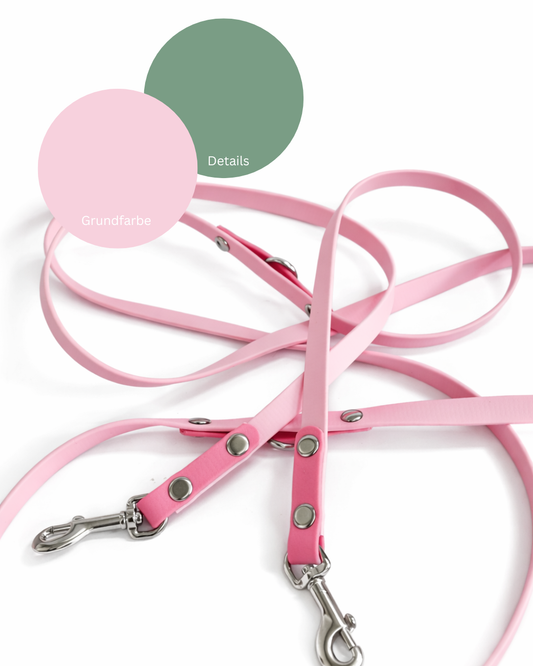 WANNA DO - BioThane Crossbody Leine - pastell rosa/salbei