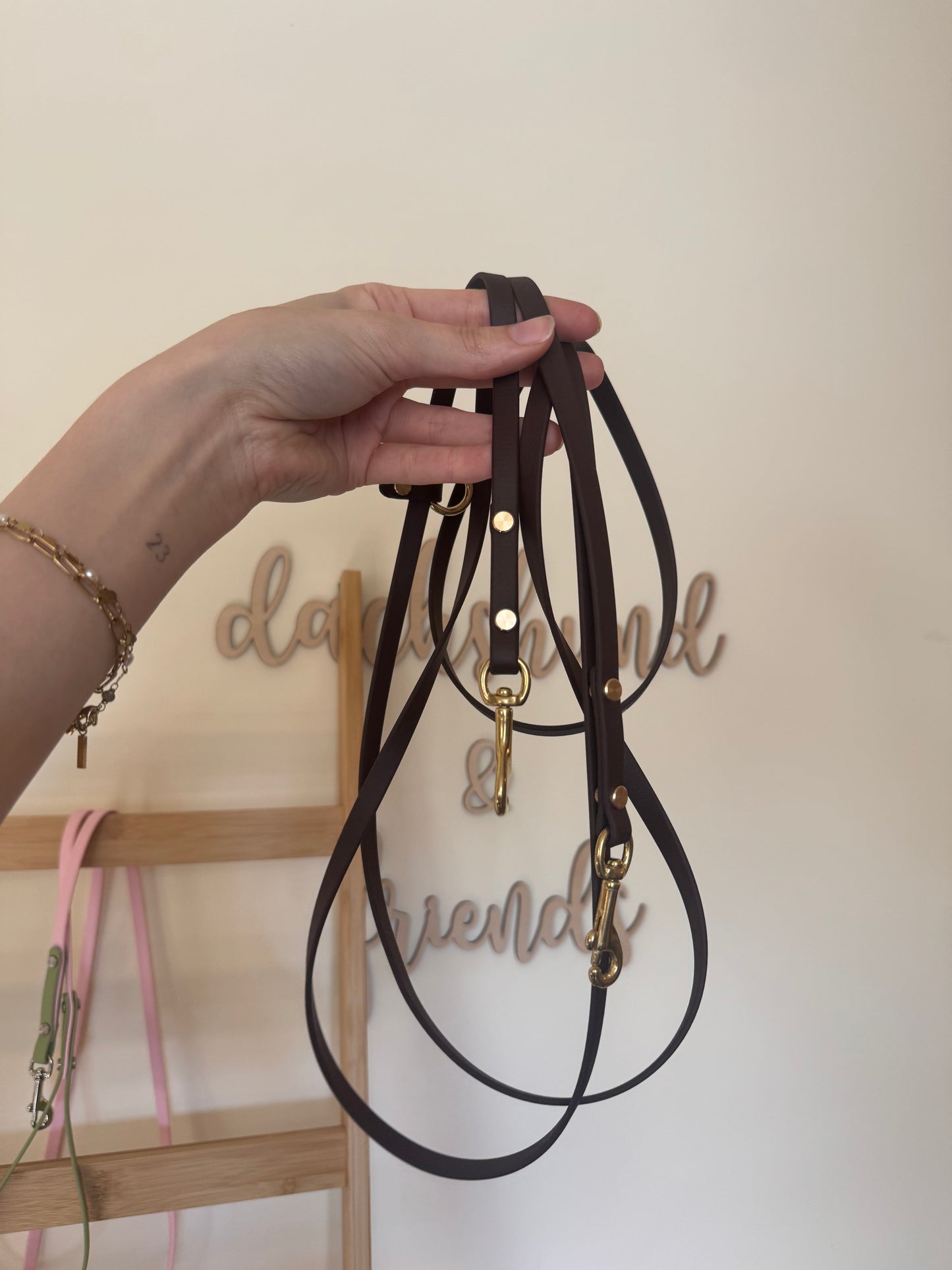 BioThane Crossbody Leine 9mm dunkelbraun