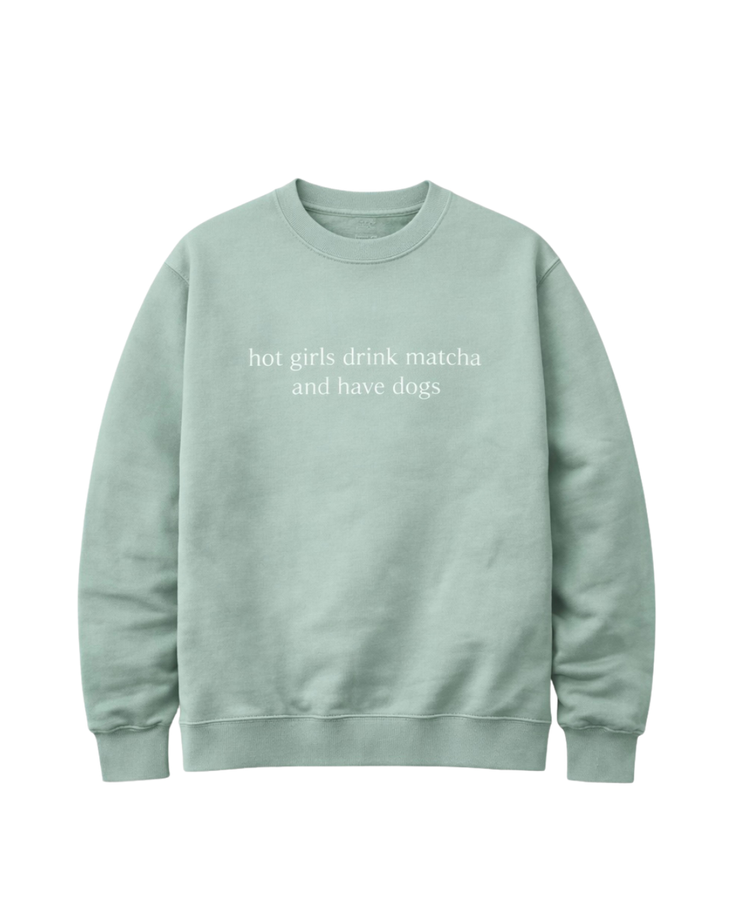 Sweater "hot girls drink matcha and have dogs"
