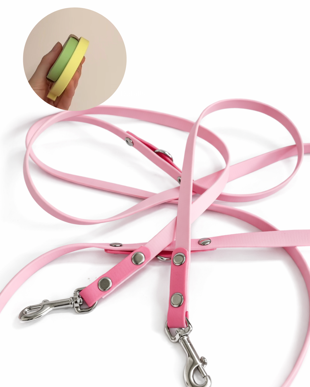WANNA DO - BioThane Crossbody Leine - pastell gelb/pastell grün