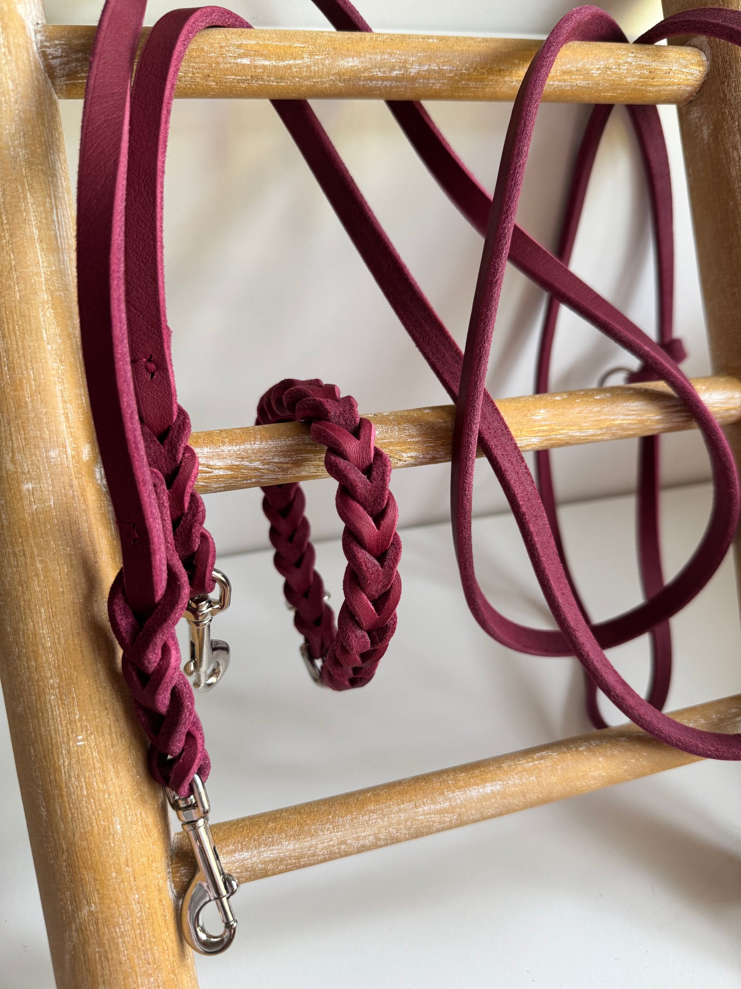 Fettleder Halsband geflochten