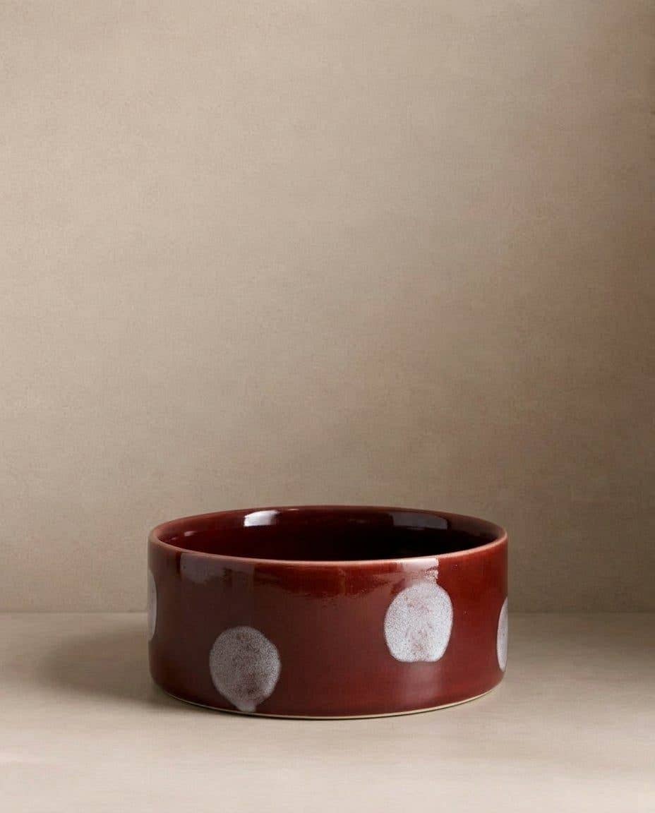 EGG BACK HOME - Pop Dots Näpfe Set Burgunder