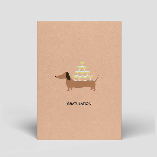 Postkarte - Dackel Gratulation - Naturbedacht