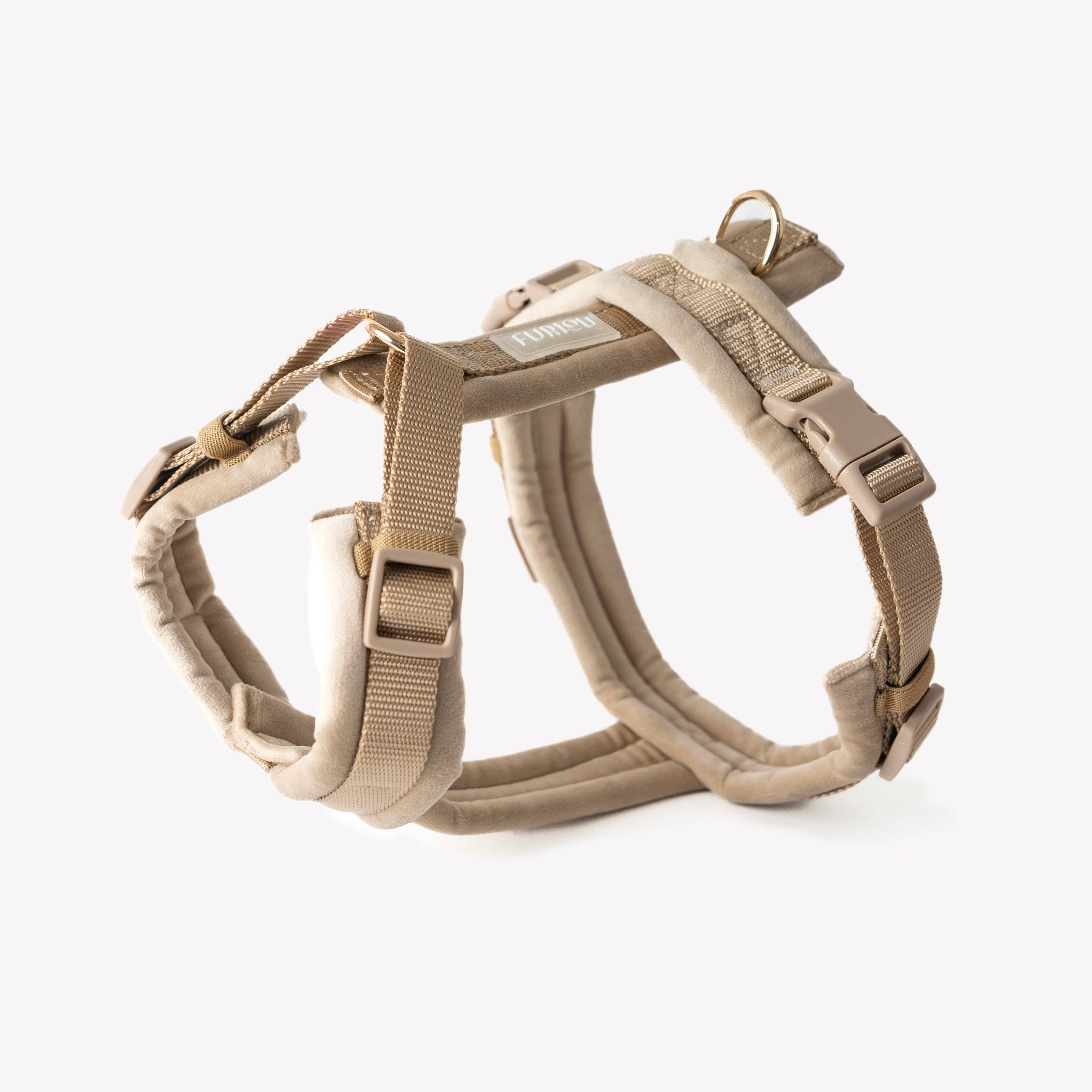 FURLOU Hundegeschirr Samt - Sand